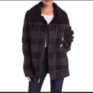 BCBGeneration Wool Winter Women Coat Black Gray